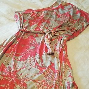 Donated/Coral & Grey One sleeve Tunic **3 for $15*